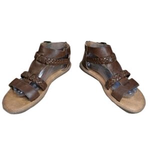 BOC Born Women's Brown Strappy Sandals Zip Up Gladiator Size 10M
